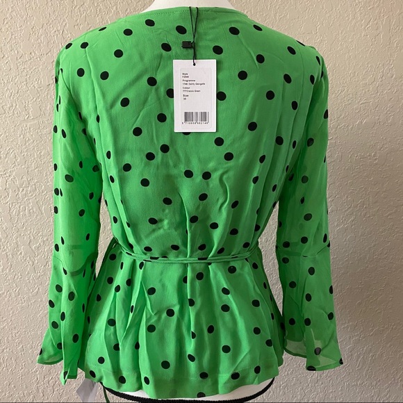 Ganni printed georgette wrap top - Picture 7 of 16